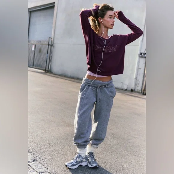 NWT Free People FP Movement Now or Never Layer Black Cherry - Picture 4 of 6